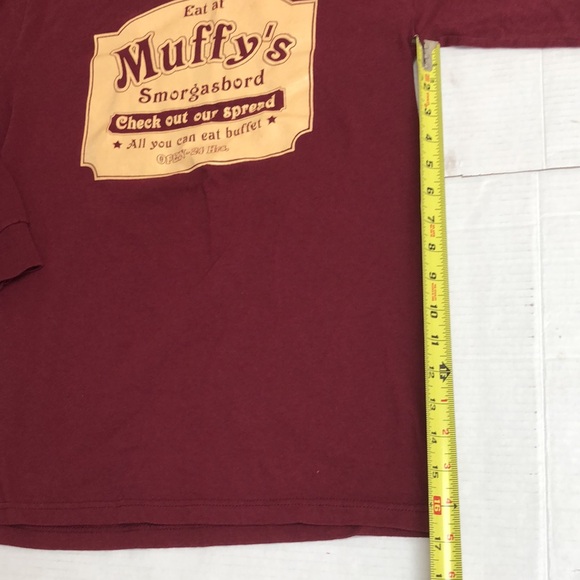 Steve & Barry’s Long Sleeve Shirt Men’s Small Eat at Muffy’s Smorgasbord Buffet - Picture 5 of 7
